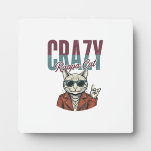 Crazy Rappa Cat Vintage Engraving T-Shirt Design_1 Plaque
