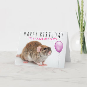 Crazy Rat Lady Birthday Card