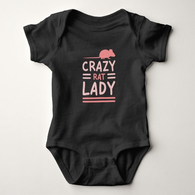 Crazy Rat Lady Mouse Mice Rodent Baby Bodysuit (Front)