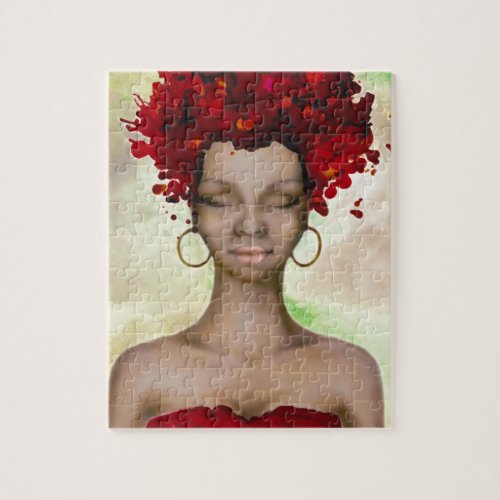 Crazy Red Hair Morning Jigsaw Puzzle