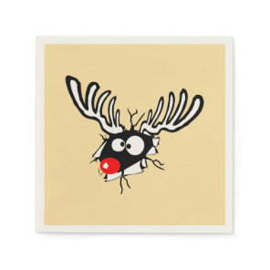 Crazy Red Nosed Reindeer Napkins