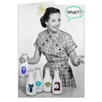 Crazy Retro Mom Cooking Weirdness Customizable Cards