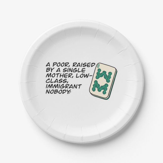 Crazy Rich Asians Mahjong scene quote Classic Paper Plates (Front)