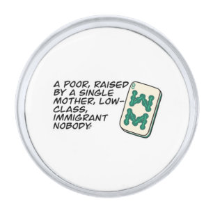 Crazy Rich Asians Mahjong scene quote Classic Silver Finish Lapel Pin