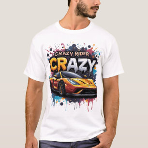 🏍️ Crazy Rider Urban Graffiti Motorcycle Art T-Shirt