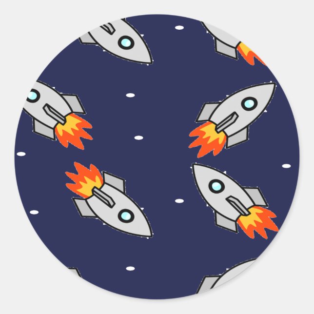 Crazy rockets classic round sticker (Front)