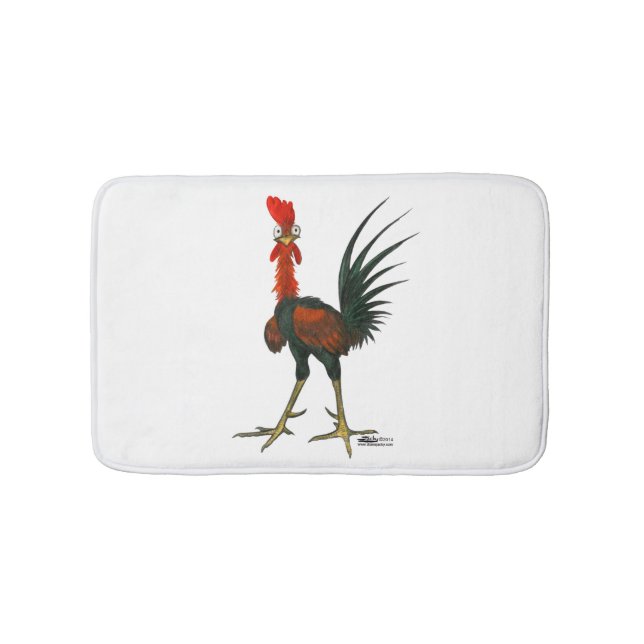 Crazy Rooster Bathroom Mat (Front)