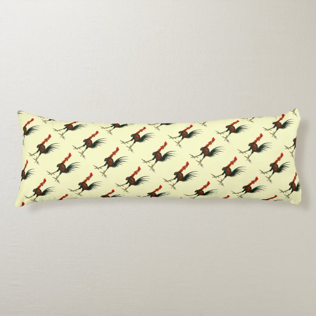 Crazy Rooster Body Pillow (Front)