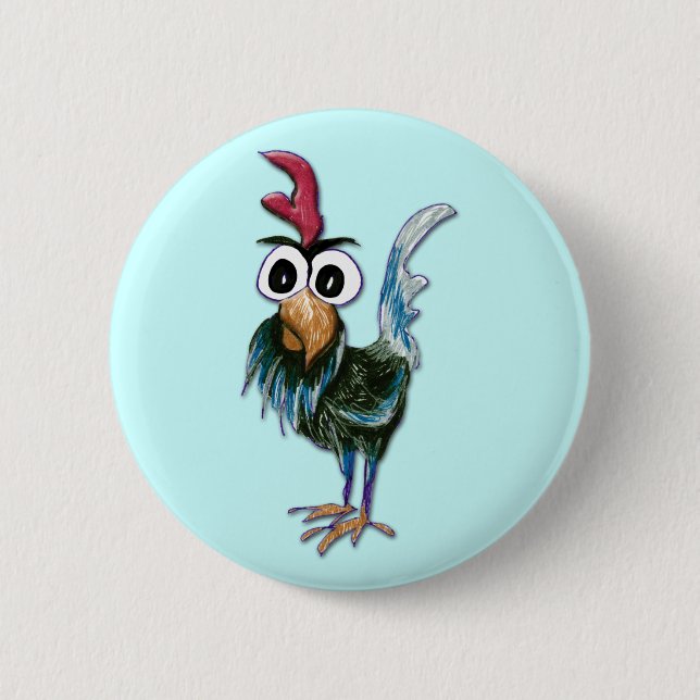 Crazy Rooster Button (Front)