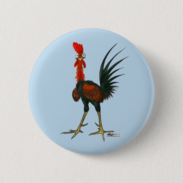 Crazy Rooster Button (Front)