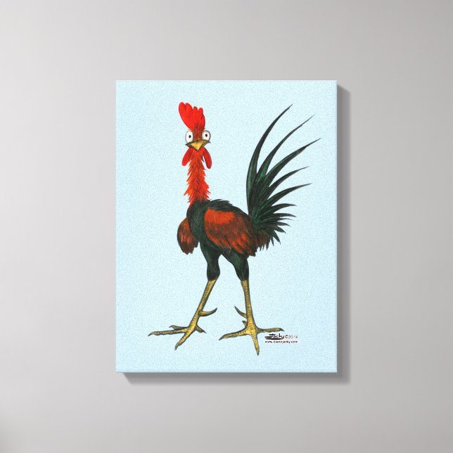 Crazy Rooster Canvas Print (Front)
