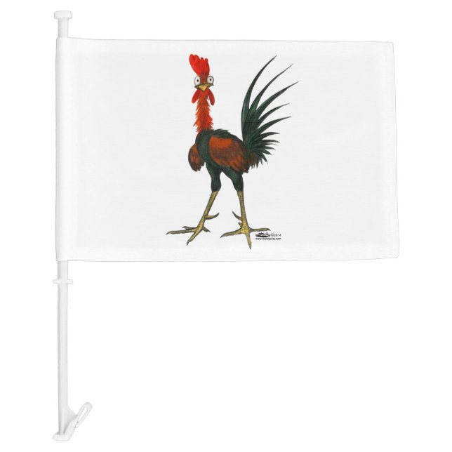 Crazy Rooster Car Flag (Front)