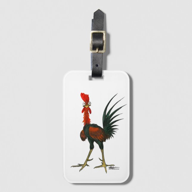 Crazy Rooster Luggage Tag (Front Vertical)