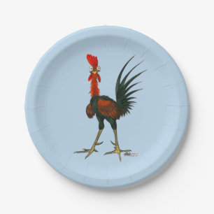 Crazy Rooster Paper Plates