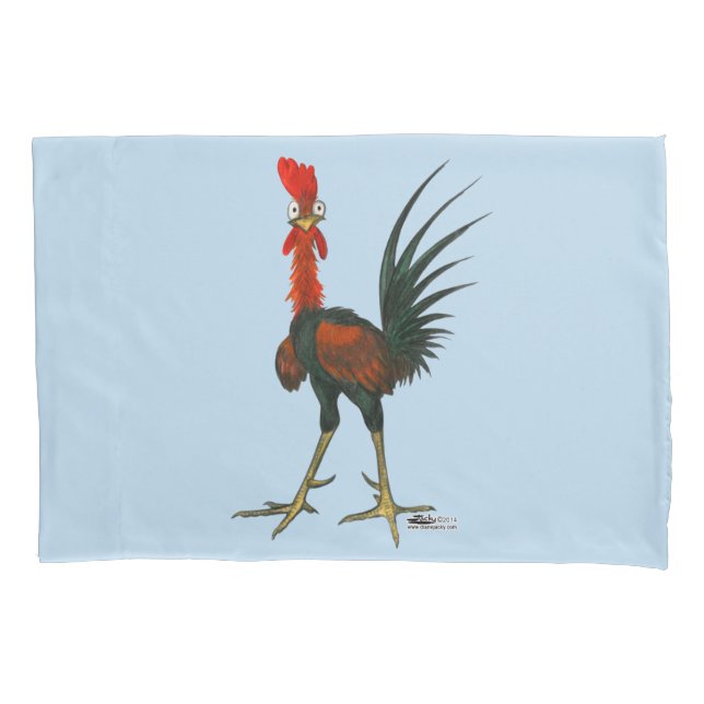 Crazy Rooster Pillow Case (Front)