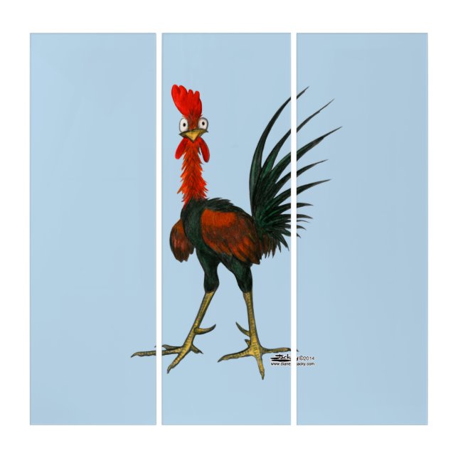 Crazy Rooster Triptych (Front)