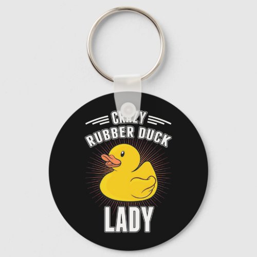 Crazy Rubber Duck Girl Keychain