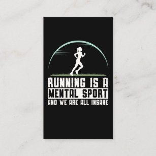 Crazy Running Wife Triathlon Girl Humor Business Card