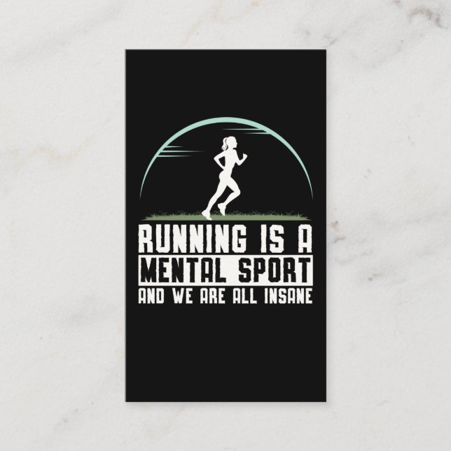 Crazy Running Wife Triathlon Girl Humor Business Card (Front)