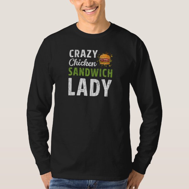 Crazy Sandwich Lady Bologna Meat Food Graphic T-Shirt (Front)