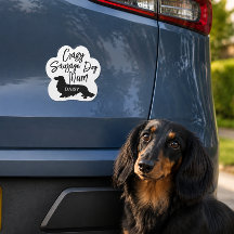 Crazy Sausage Dog Mum Car Magnet Personalized