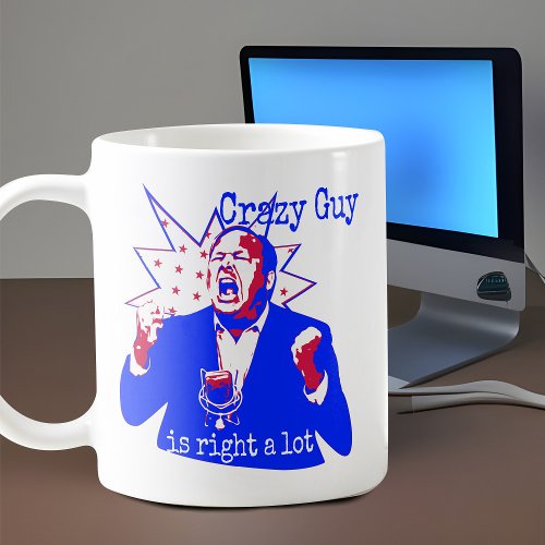 Crazy Screaming Conspiracy Red White Blue Patriot Coffee Mug