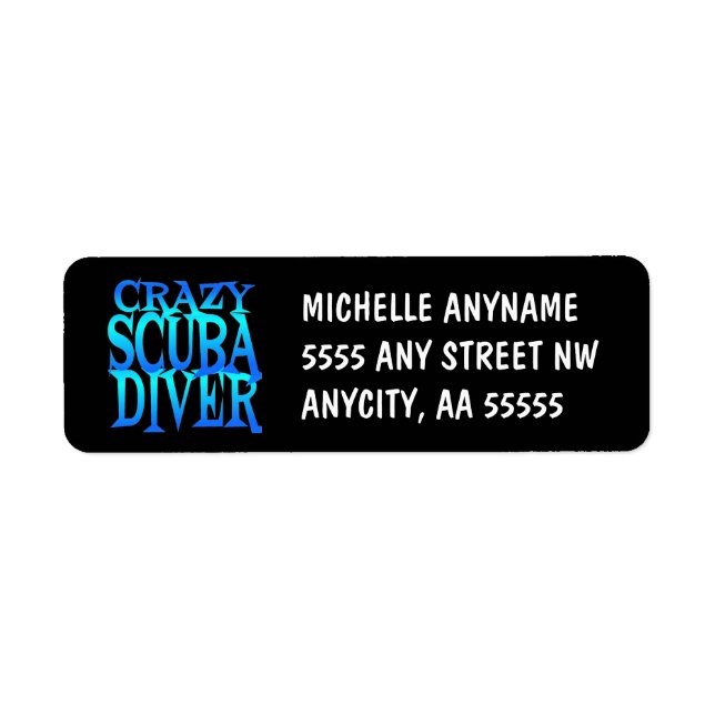 Crazy Scuba Diver Label (Front)