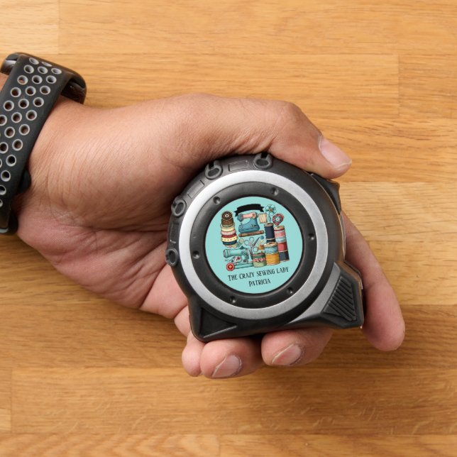 crazy sewing lady add text tape measure (Home)