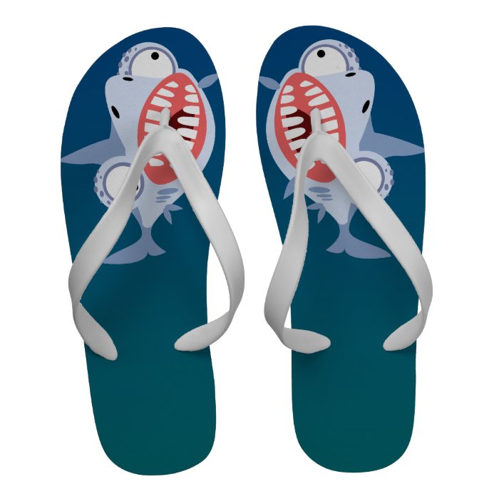 Crazy Shark Flip Flops