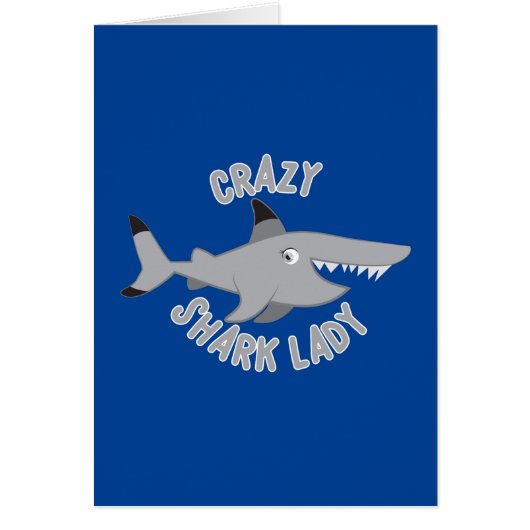 crazy shark lady circle cards (Front)