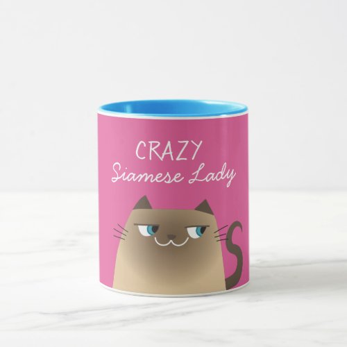 Crazy Siamese Cat Lady Mug