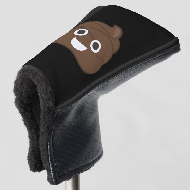 Crazy Silly Brown Poop Emoji Golf Head Cover (3/4 Front)