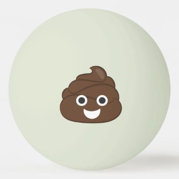 Crazy Silly Brown Poop Emoji Ping Pong Ball by MishMoshEmoji at Zazzle