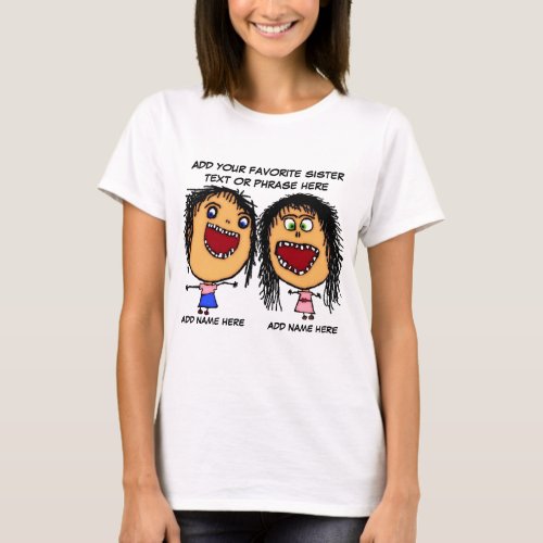 Crazy Sister Cartoon T_Shirt