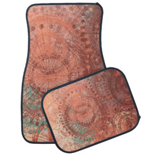 Crazy sketch random pattern. Chaos and variety. Mo Car Floor Mat