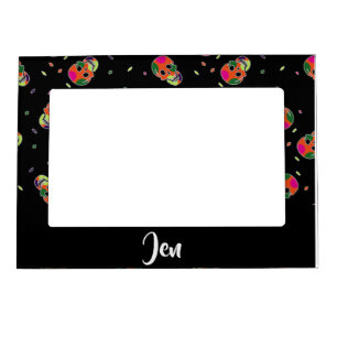 Crazy skulls on black magnetic frame
