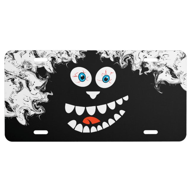 CRAZY SMILE Aluminum License Plate (Front)