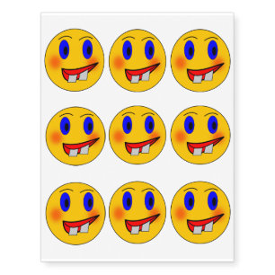Crazy smiley face cartoon temporary tattoos