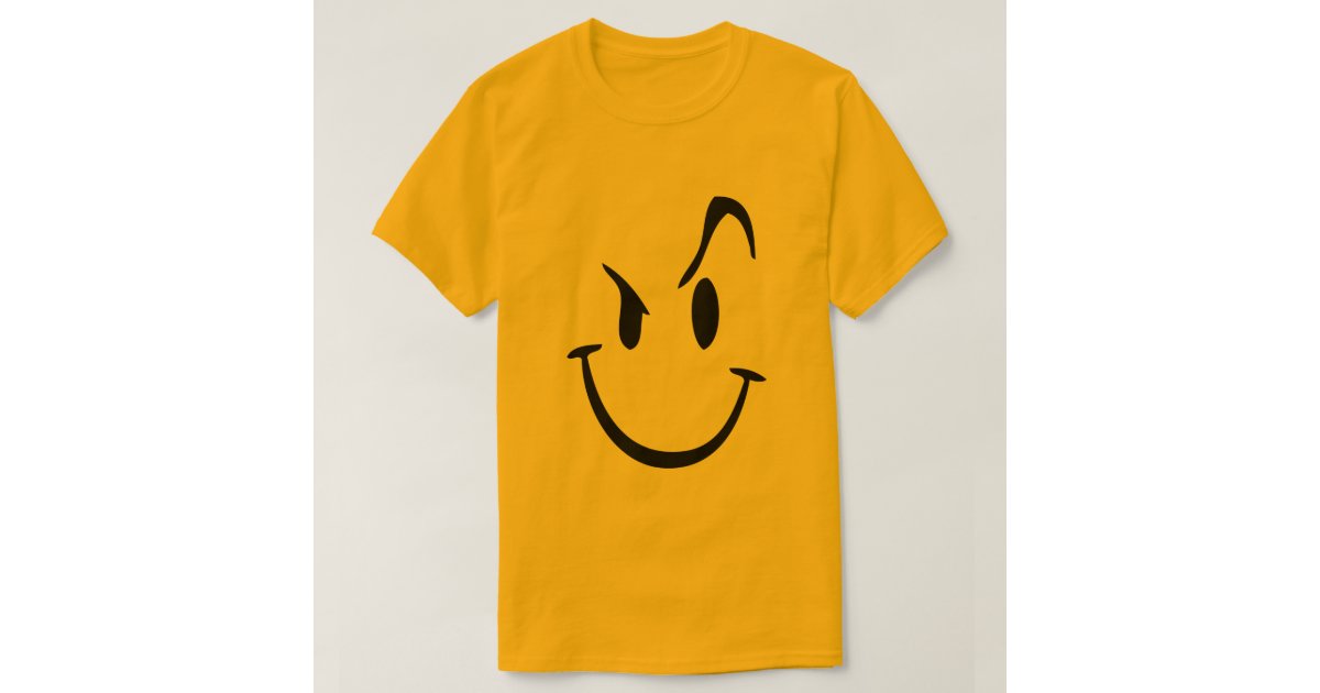 Crazy Smiley Graphic T-Shirt | Zazzle