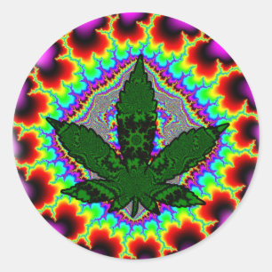 Crazy Smoke Weed Fun Rasta Classic Round Sticker