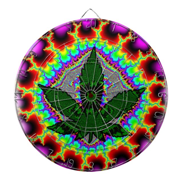 Crazy Smoke Weed Fun Rasta Dartboard (Front)