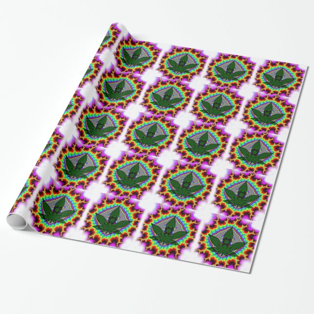 Crazy Smoke Weed Fun Rasta Wrapping Paper (Unrolled)