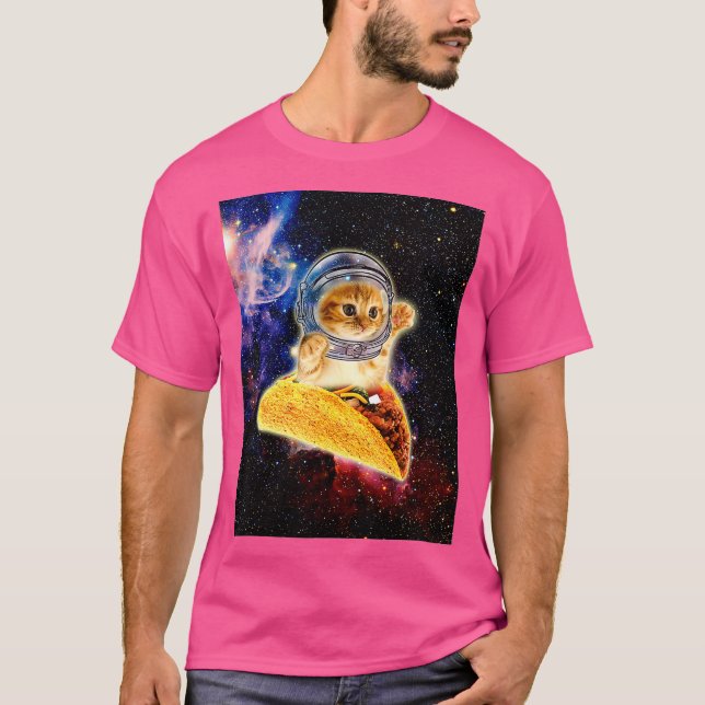 Crazy Space Taco Cat Funny T-Shirt (Front)