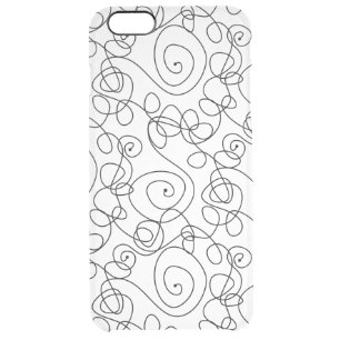 Crazy Spiral Lines black + your background & ideas Clear iPhone 6 Plus Case