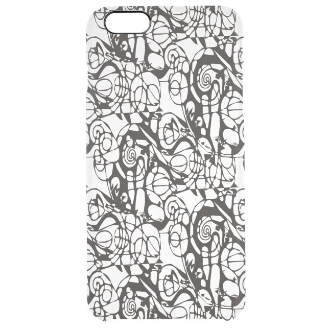 Crazy Spirals Lines black II + your backgr. & idea Uncommon iPhone Case (Back)