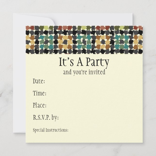 Crazy Squares Invitation (Front)