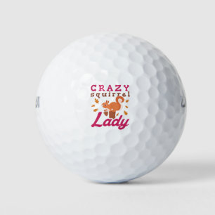 Crazy Squirrel Lady Golf Balls