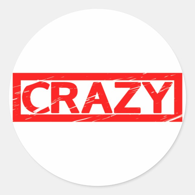 Crazy Stamp Classic Round Sticker (Front)