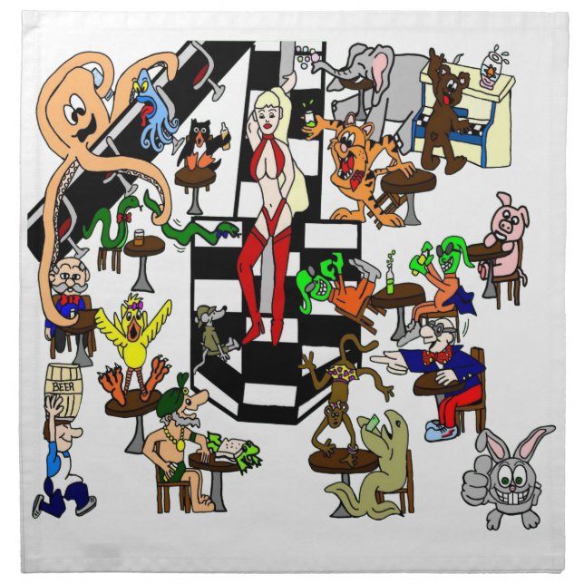 Crazy Strip Club Cloth Napkins (Front)