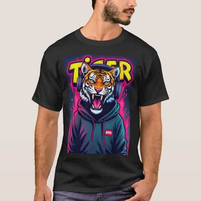 Crazy Tiger T-shirt design  (Front)